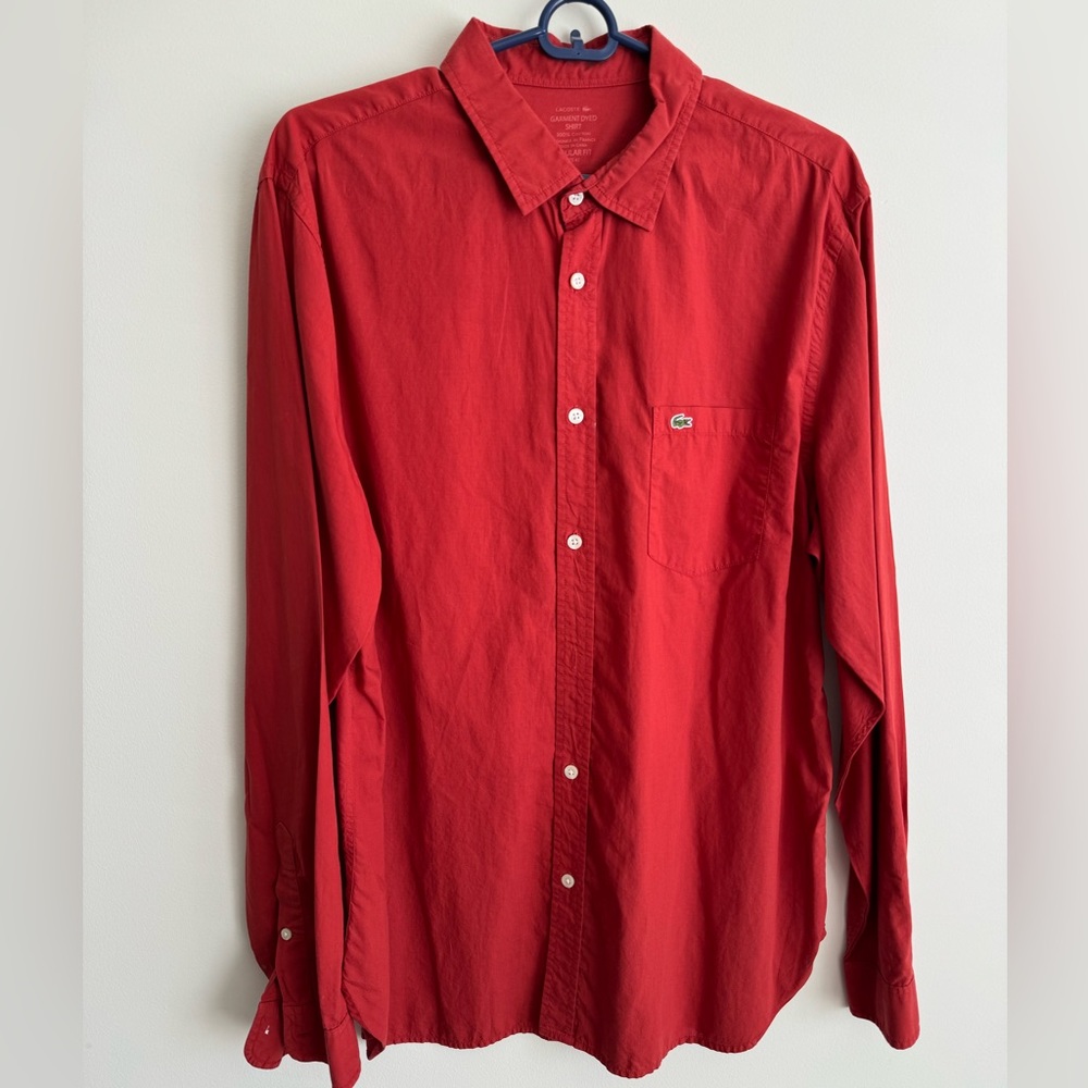 LACOSTE long sleeve button down shirt.